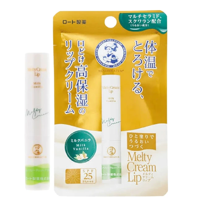 Rohto Mentholatum Melty Cream Lip Milk Vanilla 2.4g SPF25 / PA +++